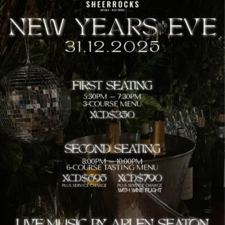 New Year's Eve at Sheer Rocks 2026: Six Course Tasting Dinner with Wine Pairing